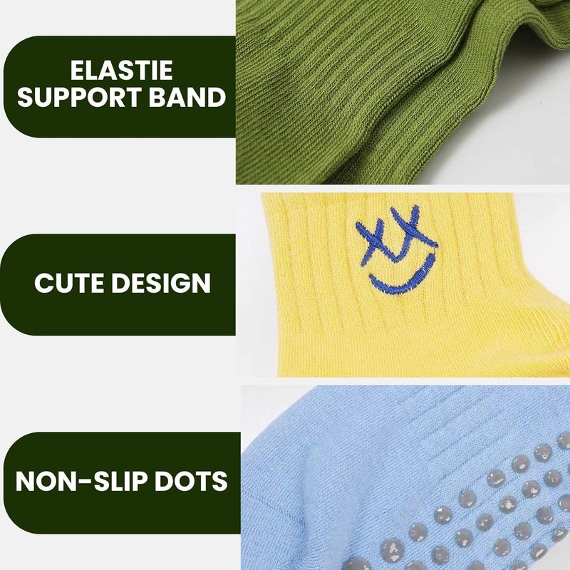 Soxbang 3/6 Pairs Cute Pilates Socks with Grips,Yoga Socks Barre Sock Non Slip Grip Embroidery for Barre Ballet Workout - Image 5
